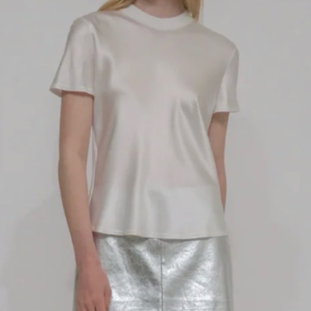 Rosetta Getty Bias combo silk/ cotton  T-Shirt